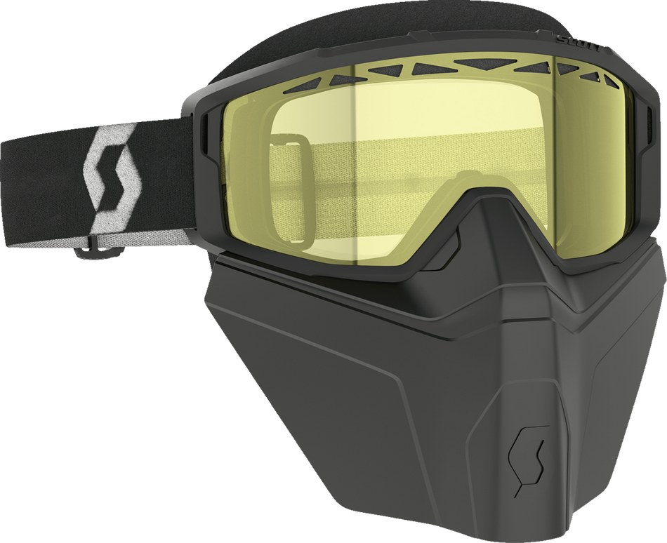 SCOTT Primal Safari Facemask Schneebrille - Schwarz/Weiß - Gelb 278608-1007029 