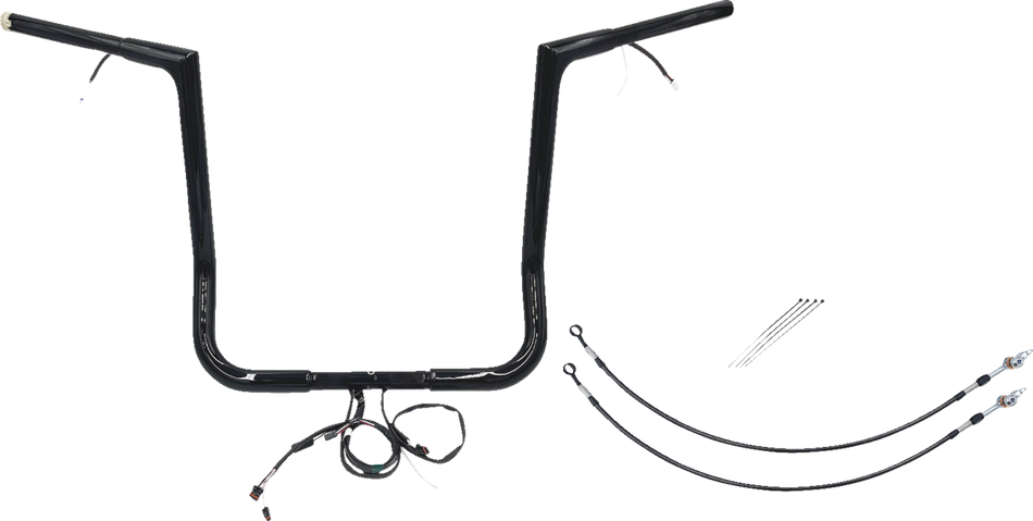 FAT BAGGERS INC. Handlebar Kit - Flat Top - 16" - Black 702216-B