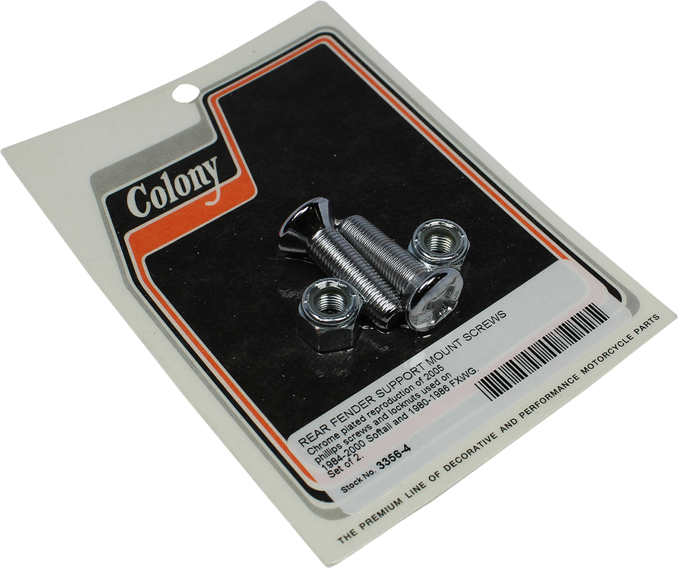 COLONY Mount Screws - Fender - Rear - Chrome 3356-4