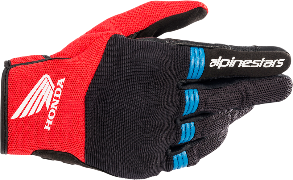 Guantes ALPINESTARS Honda Copper - Negro/Rojo brillante/Azul - Grande 3568321-1317-L 