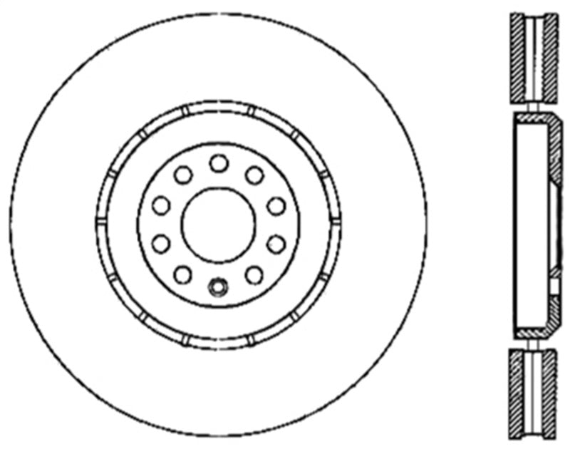 StopTech 04-06 Audi TT Quattro / 04 VW Golf R32 AWD Drilled Left Front Rotor 128.33094L