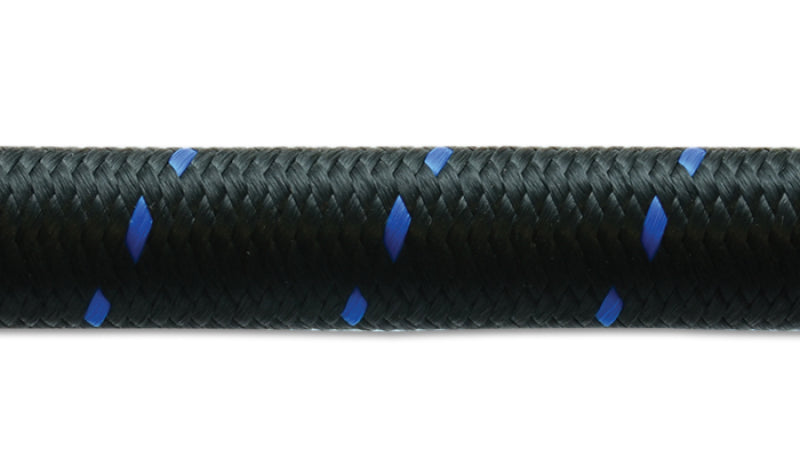 Vibrant -12 AN Two-Tone Black/Blue Nylon Braided Flex Hose (5 foot roll) 11992B