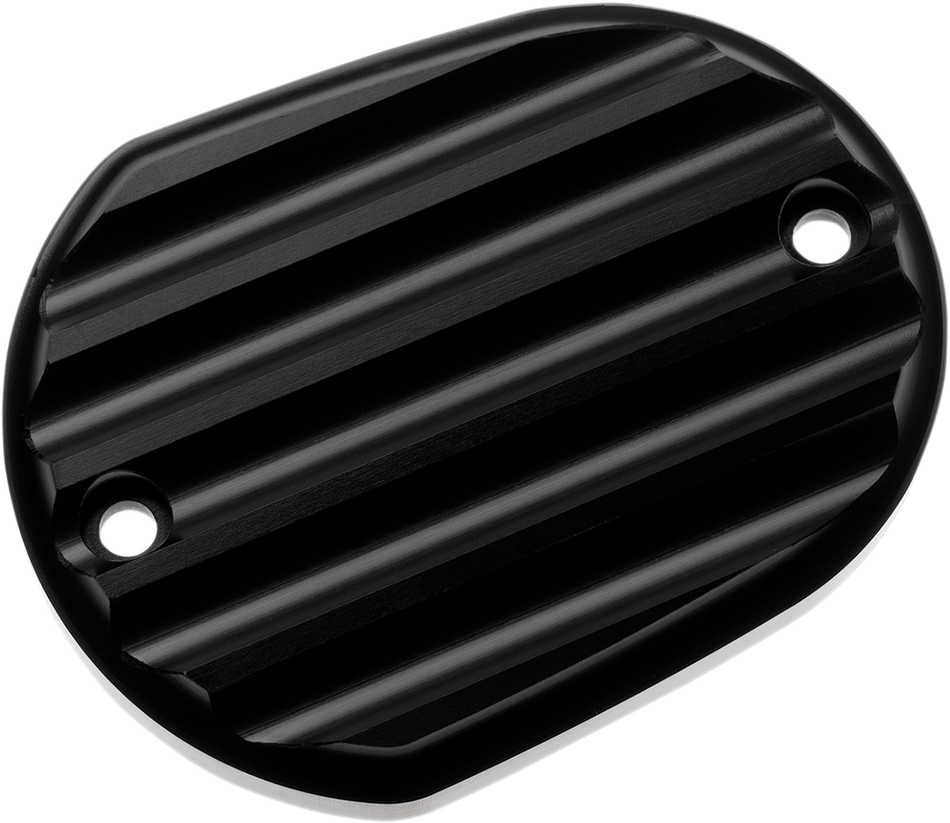 JOKER MACHINE Master Cylinder Cover - Brake - Front - Finned - Black 10-380-1