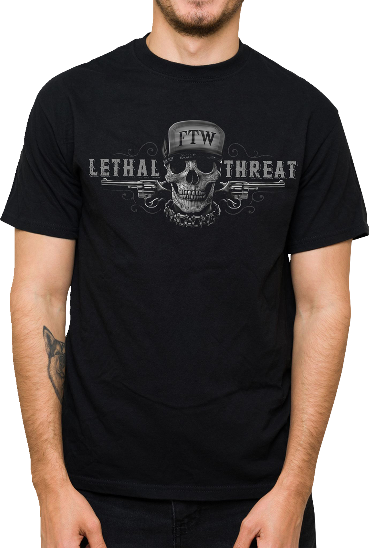 LETHAL THREAT Freund oder Feind T-Shirt - Schwarz - 4XL LT20904-4XL 