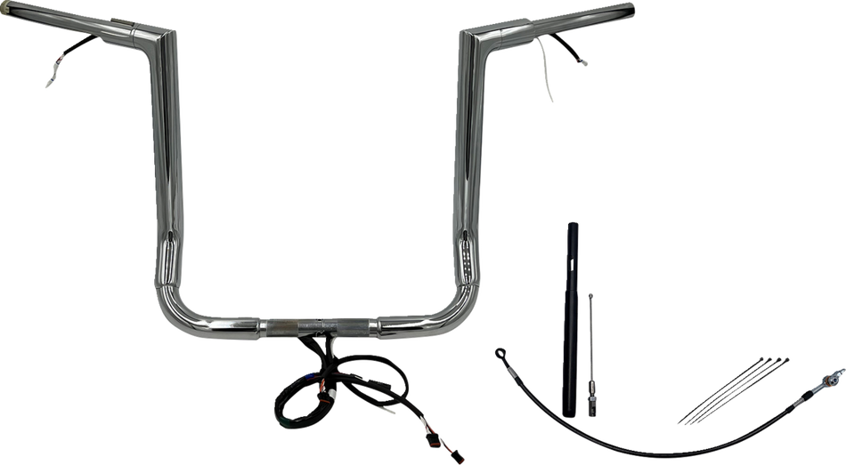 FAT BAGGERS INC. Handlebar Kit - Flat Top - 16" - Chrome 612016