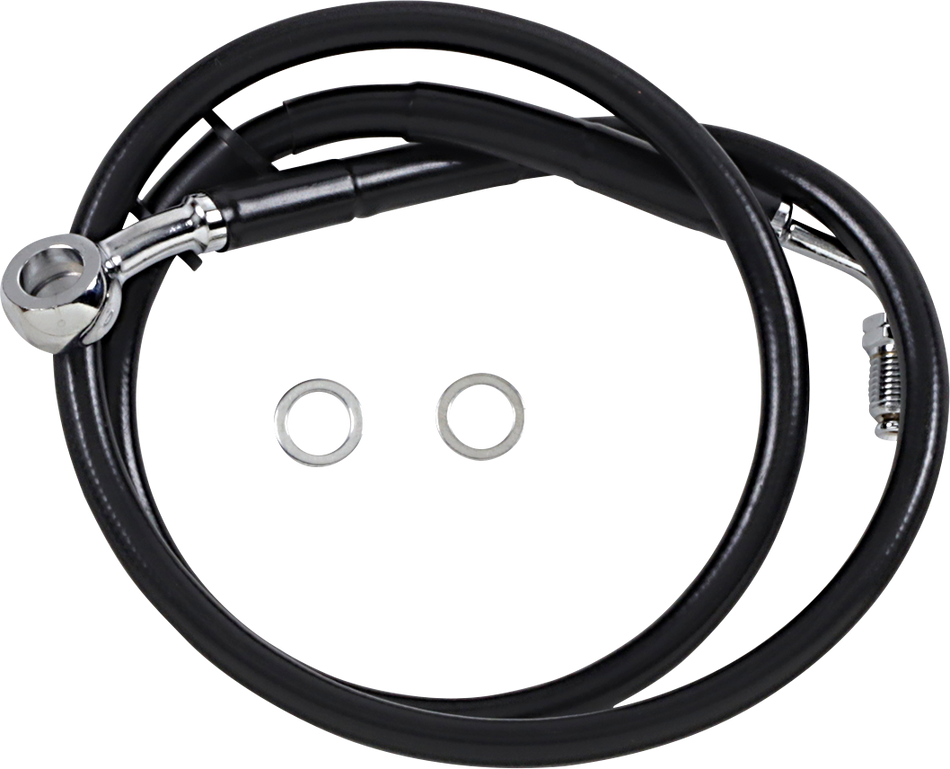 DRAG SPECIALTIES Brake Line - +6" - Black - '18-'22 Softail 618620-6BLK