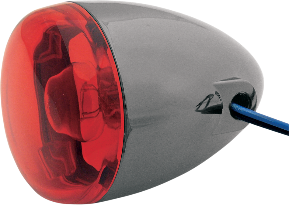 CHRIS PRODUCTS Turn Signal - Black Nickel/Red 8501R-BN