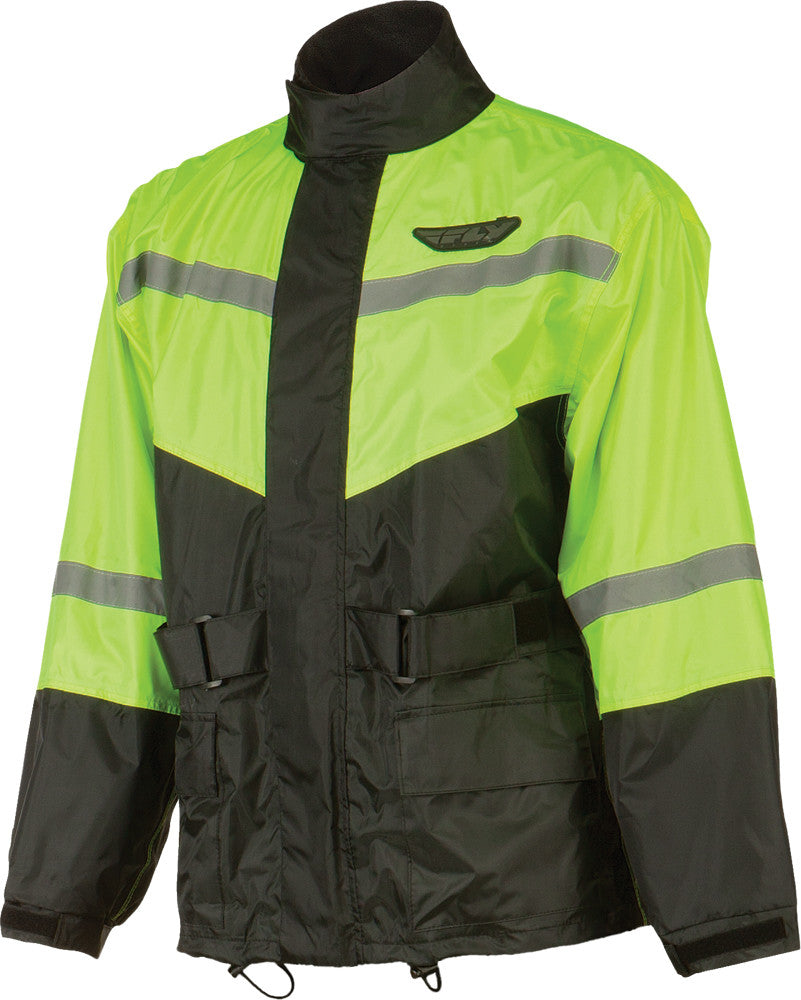 FLY RACING 2-Piece Rain Suit Black/Hi-Vis Sm #6016 478-8015~2