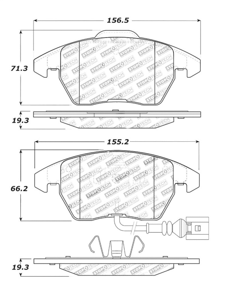 StopTech Performance 06-10 Audi A3 / 08-10 Audi TT / 06-09 VW GTI / 05-10 Jetta Front Brake Pads 309.1107