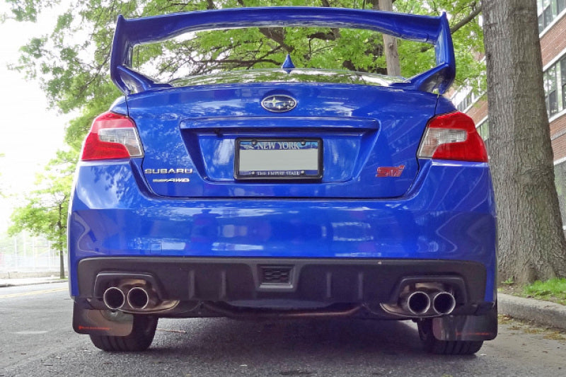 Rally Armor 15+ Subaru WRX & STi Sedan Only UR Red Mud Flap w/ White Logo MF32-UR-RD/WH
