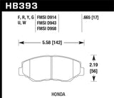 Hawk 03-08 Honda Pilot / 03-11 Honda Element HP+ Street Front Brake Pads KHB393N.665