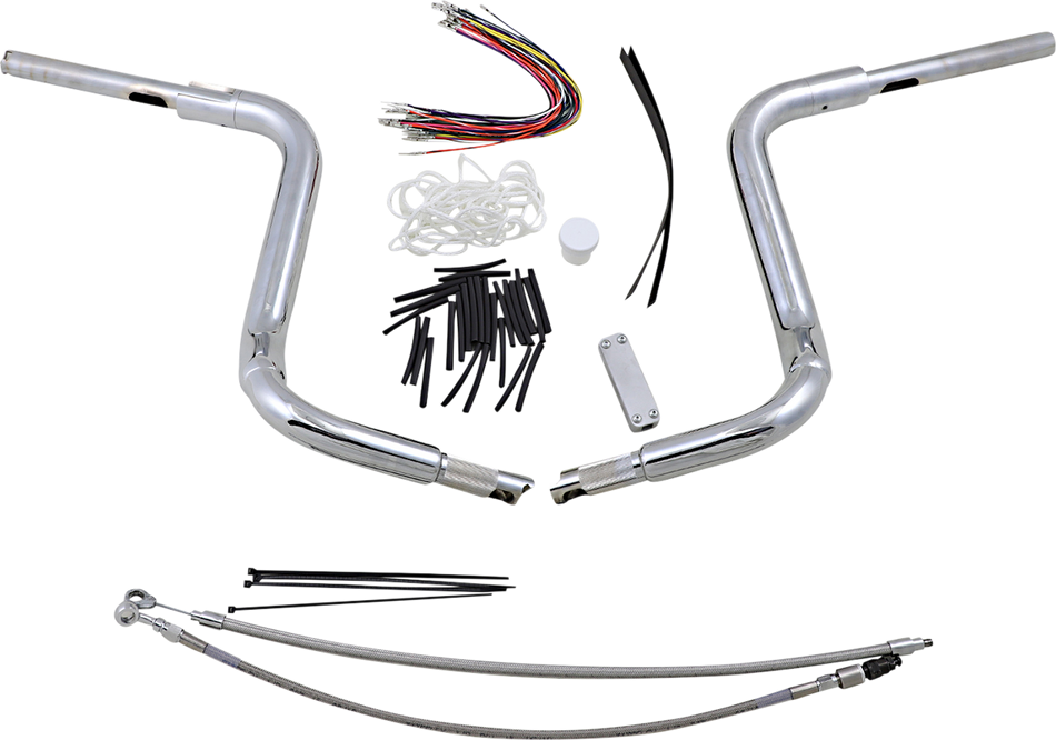 FAT BAGGERS INC. Handlebar Kit - Rounded Top - 14" - Chrome 809414