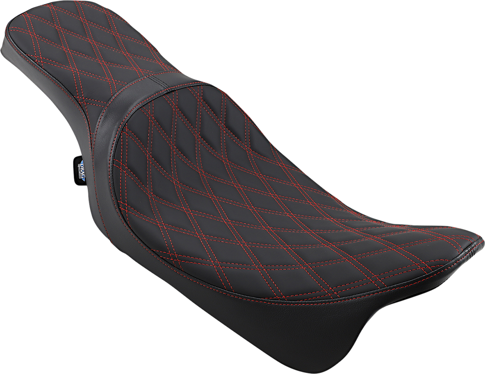 DRAG SPECIALTIES Predator 2-Up Seat - Double Diamond - Red Stitching - FL '08-'22 0801-1272