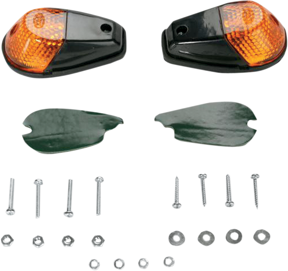 K&S TECHNOLOGIES Flush Mount Marker Lights - Black/Amber 25-8018