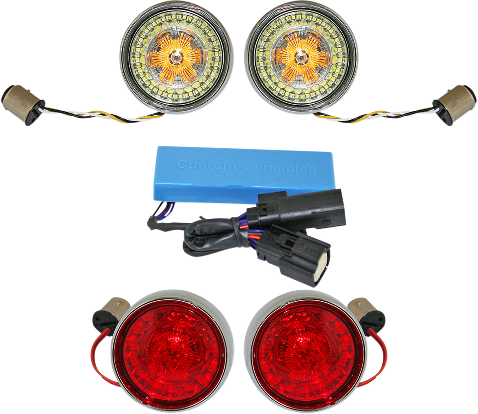 CUSTOM DYNAMICS Full Bullet Turn Signal Conversion Kit - Chrome PB-SS-BB-C