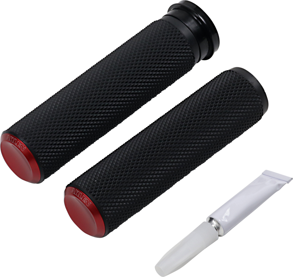 ARLEN NESS Grips - Knurled - TBW - Red 07-346