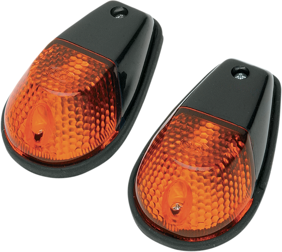 K&S TECHNOLOGIES Flush Mount Marker Lights - Black/Amber 25-8018