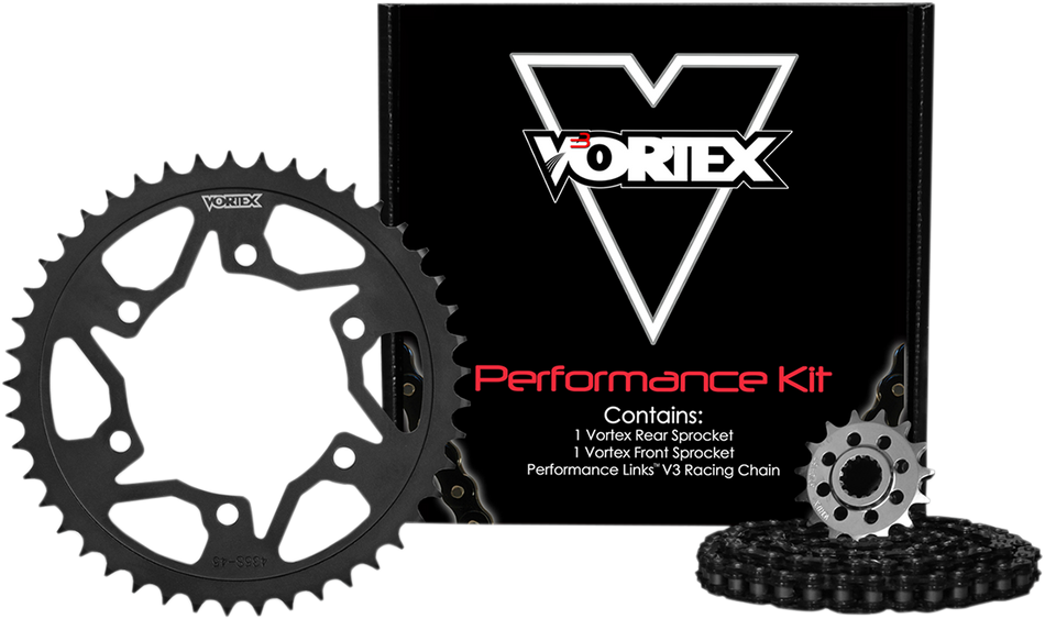 Kit de cadena de acero VORTEX - Negro CK6342 