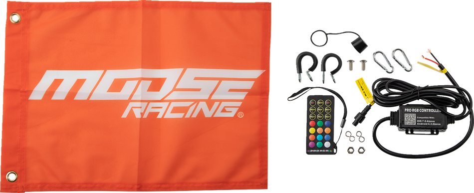 MOOSE RACING 3' Whip Light - RGB - Black - Chase SB-CHSBTR-131PU