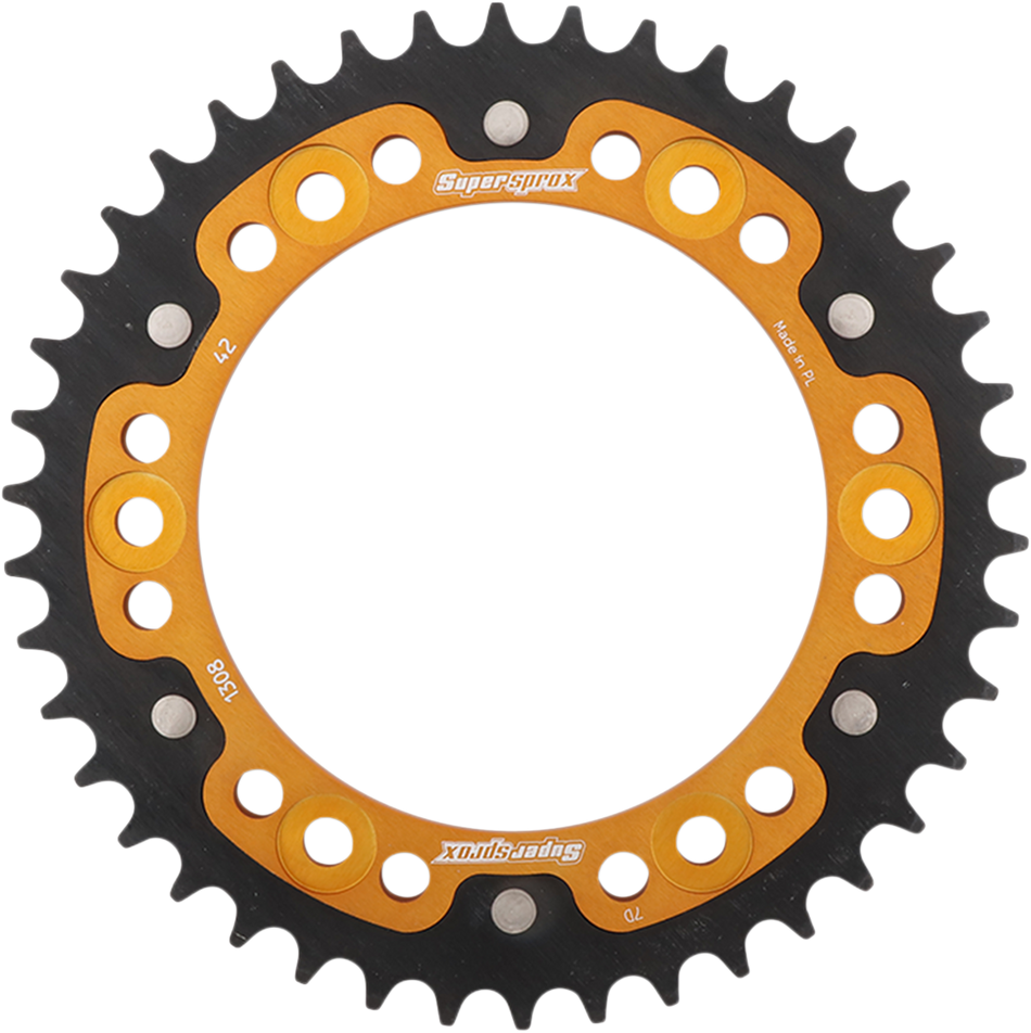 SUPERSPROX Stealth Rear Sprocket - 42 Tooth - Gold - Honda RST-1308-42-GLD