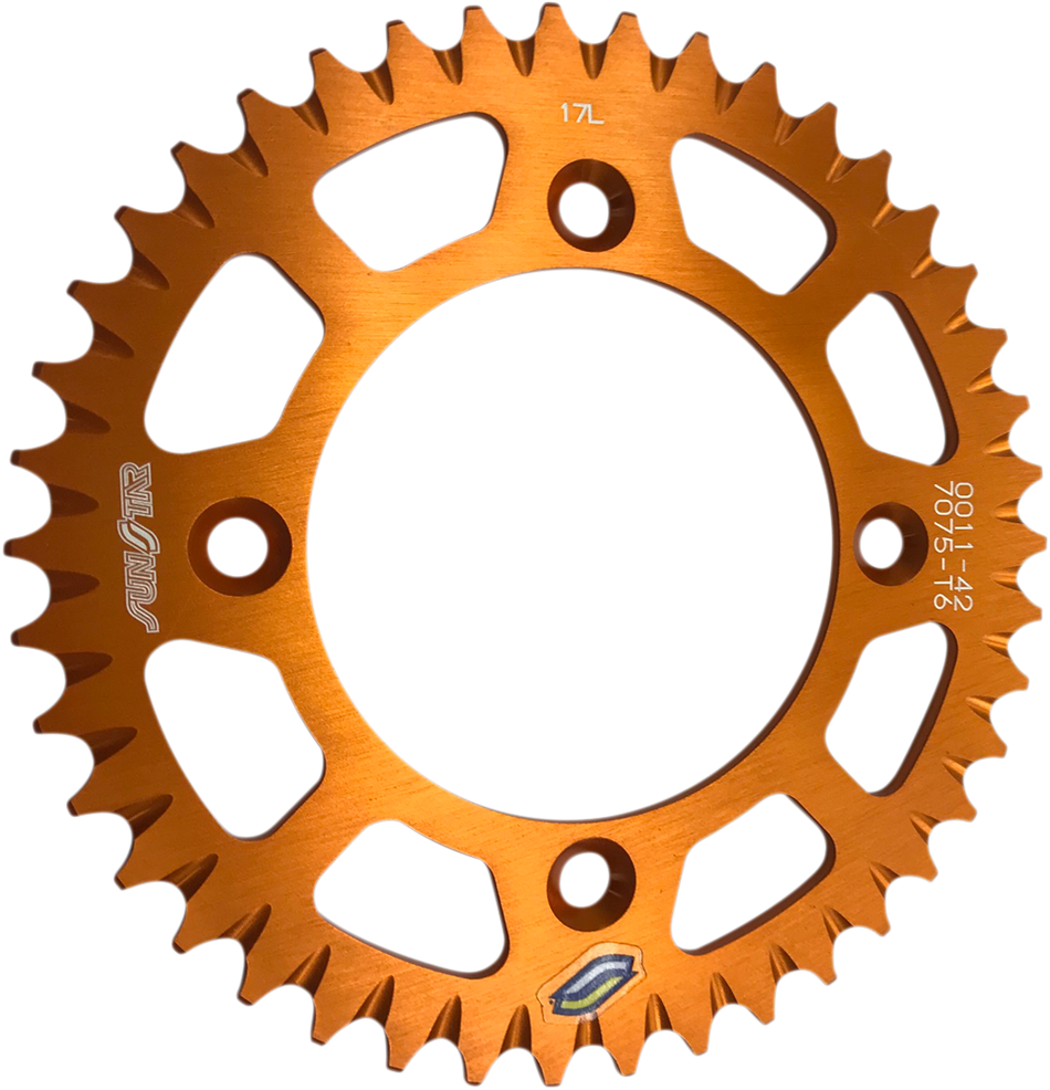 SUNSTAR SPROCKETS Rear Sprocket - 42 Tooth - Orange 5-001142OR