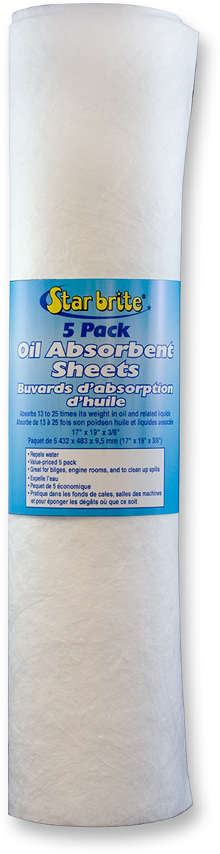 STAR BRITE Oil Pad - Absorbent - 17 x 19 - 5-Pack 91845