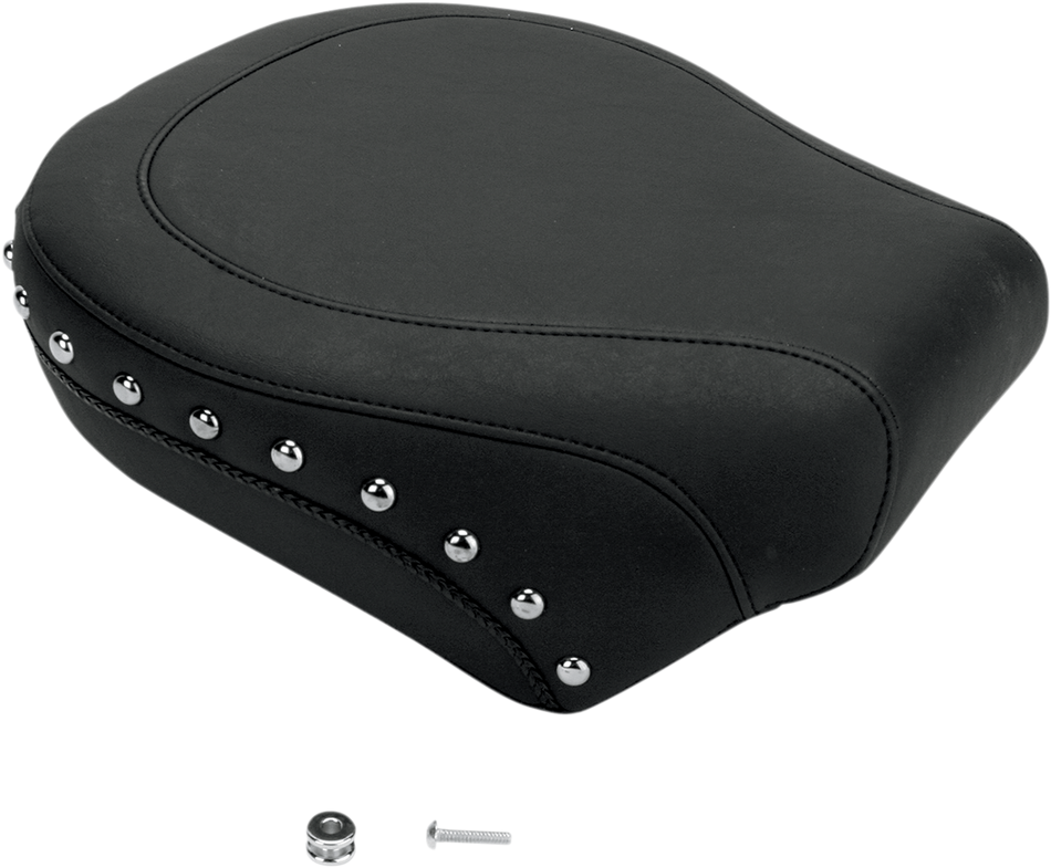 MUSTANG Wide Rear Seat - Studded - Black - Softail 76243