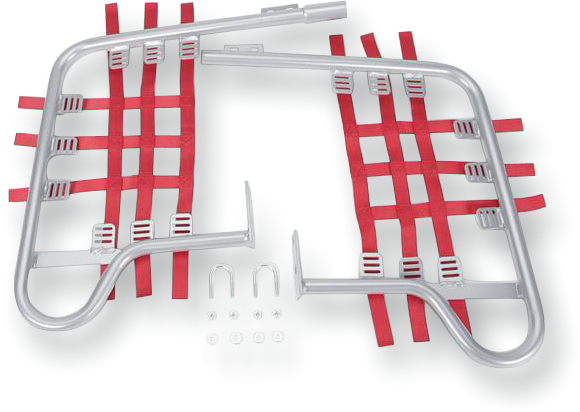 DG PERFORMANCE Nerf Bars - TRX400EX - Silver/Red 54-2115