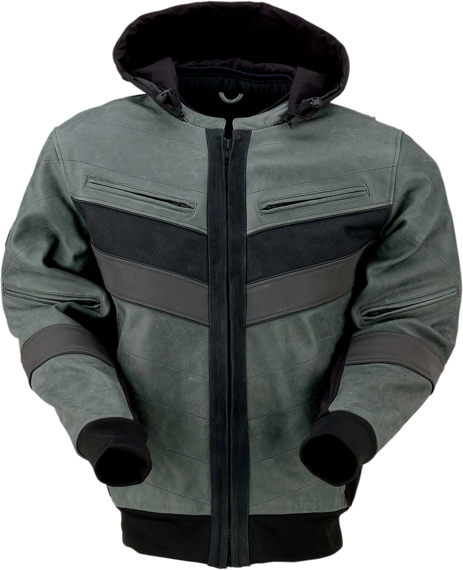 Chaqueta de cuero Z1R Thrasher - Verde/Gris - Mediana 2810-3813 