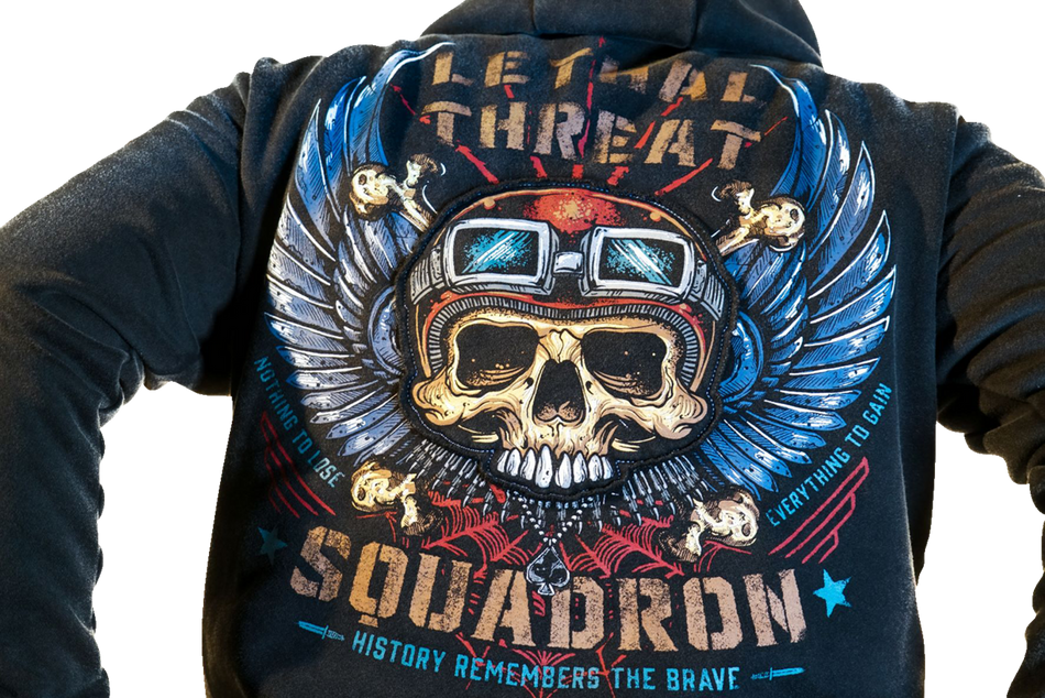 LETHAL THREAT Flight and Fight Hoodie - Black - 2XL HD84076XXL