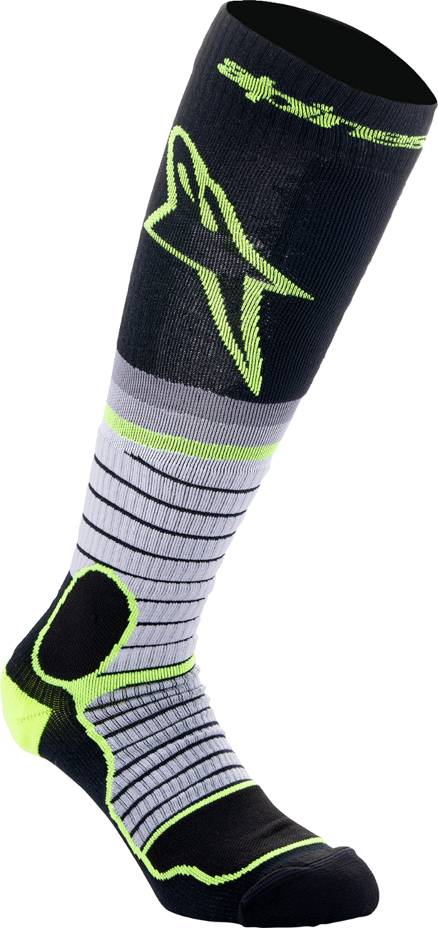 ALPINESTARS MX Pro Socks - Black/Gray/Yellow - Large 4701524-175-L