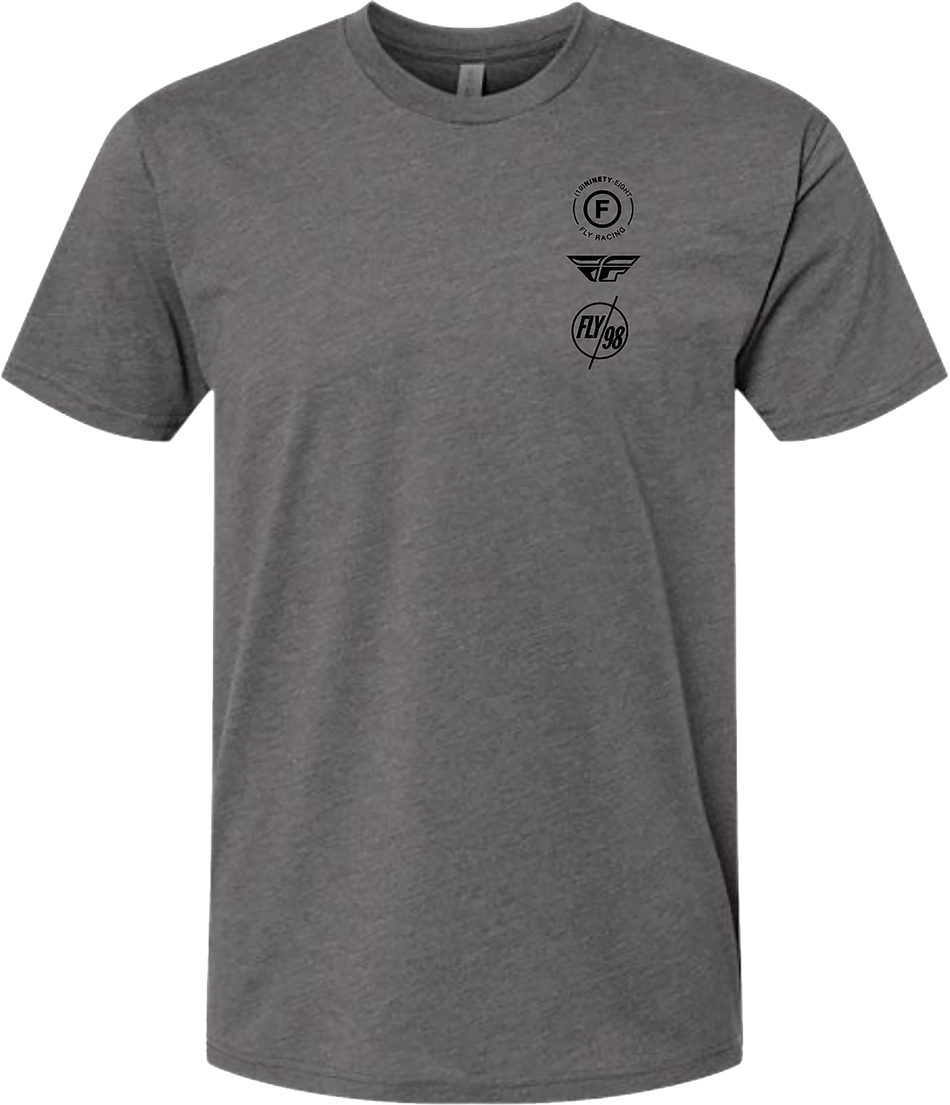 FLY RACING Fly Atom Tee Gunmetal Heather Lg 354-0317L