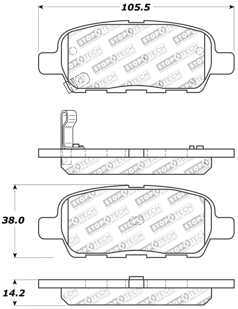 StopTech Performance 6/02-08 350z / 01-08 G35 Rear Brake Pads 309.0905