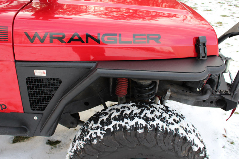 Fishbone Offroad 97-06 Jeep Wrangler TJ Steel Tube Fenders Front 3In Flare - Blk Textured Powdercoat FB23029F