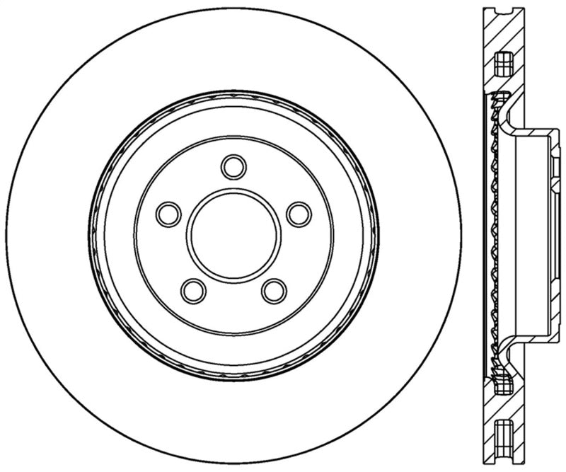 StopTech 2015 Ford Mustang GT w/ Brembo Brakes Left Front Slotted Brake Rotor 126.61116SL