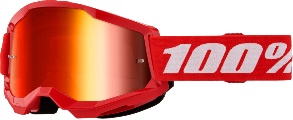 100% Strata 2 Junior Goggle Red Mirror Red Lens 50032-00012