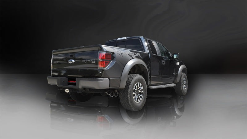 Corsa 11-14 Ford F-150 Raptor 6.2L V8 145in Wheelbase Black Xtreme Cat-Back Exhaust 14760BLK