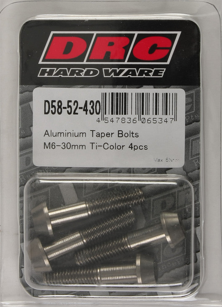 DRC Aluminium-Kegelschrauben Titan M6x30mm 4/Pk D58-52-430