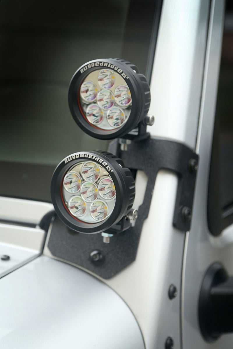 Rugged Ridge 07-18 Jeep Wrangler JK Textured Black A Pillar Light Mount 11232.31
