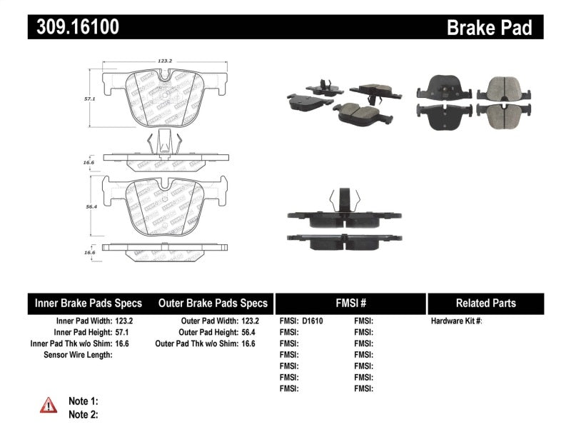 StopTech Performance Brake Pads 309.161