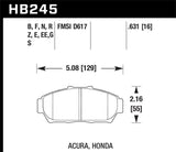 Hawk 94-01 Acura Integra (excl Type R)  HP+ Street Front Brake Pads KHB245N.631