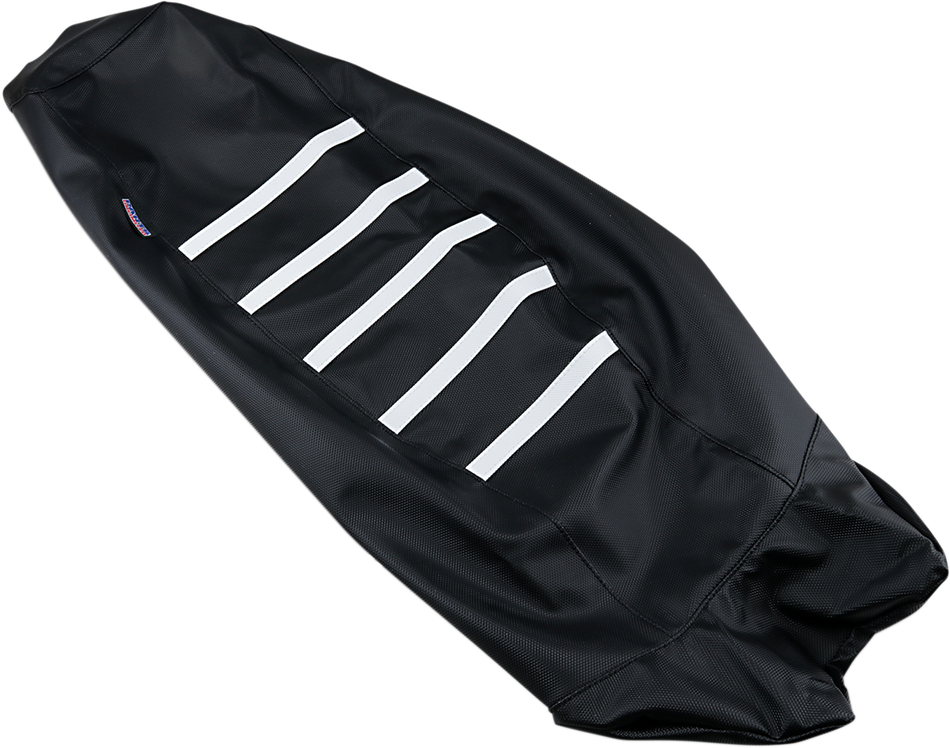 Parts Unlimited Ribbed Seat Cover - Black/White - Yamaha Yam-100-337