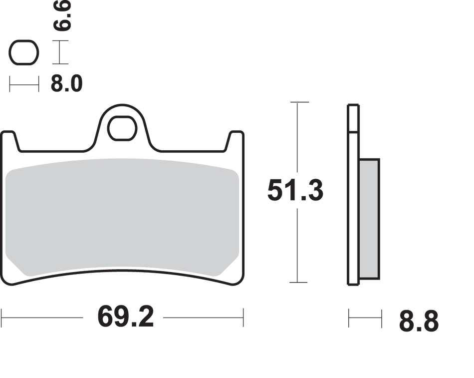 SBS Dual Carbon Brake Pads - Yamaha 634DC