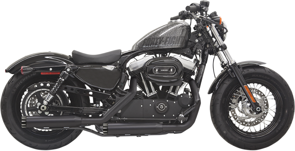 BASSANI XHAUST Mufflers - Black - Fluted - Sportster 1X27TB