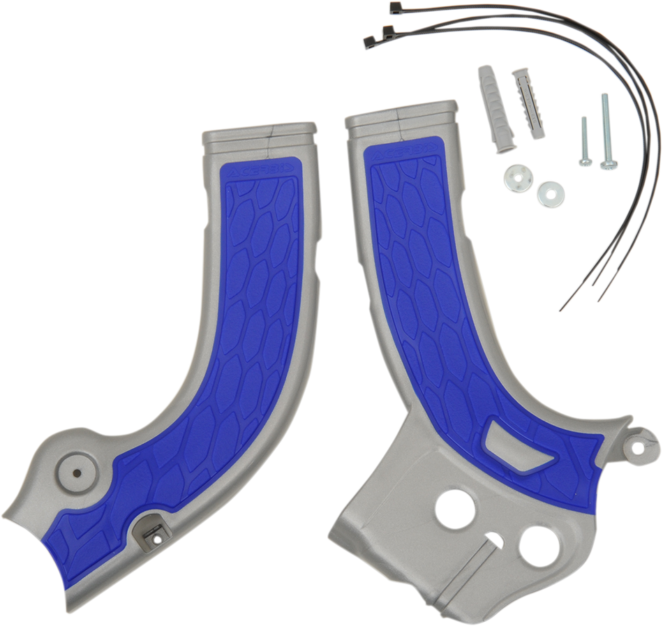 ACERBIS X-Grip Frame Guards - Silver/Blue 2374261404