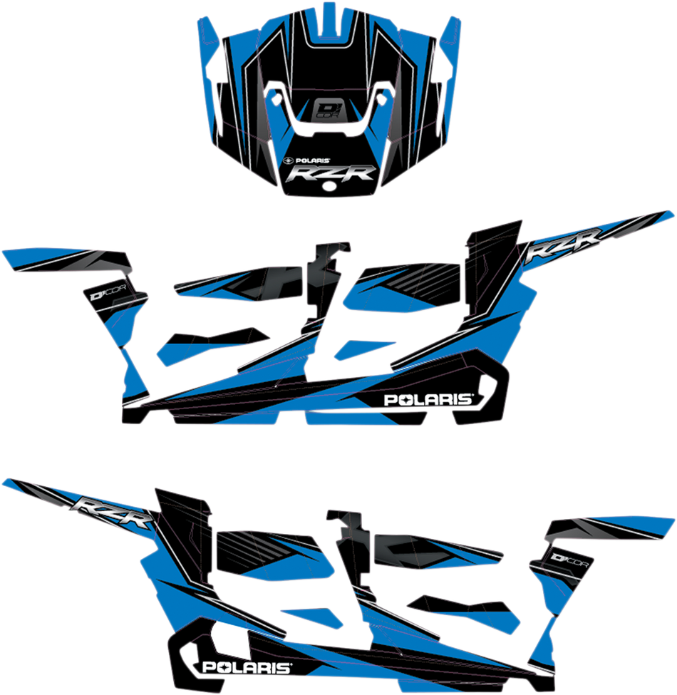 D'COR VISUALS Complete Graphics Kit - Blue/Black - 4-Door - RZR 20-60-109