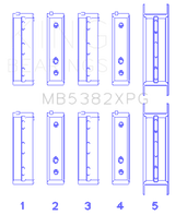 King Subaru EJ20/EJ22/EJ25 (For Thrust in #5 Position) 0.5 Oversized Tri-Metal Perf Main Bearing Set GMB5382XPG0.5
