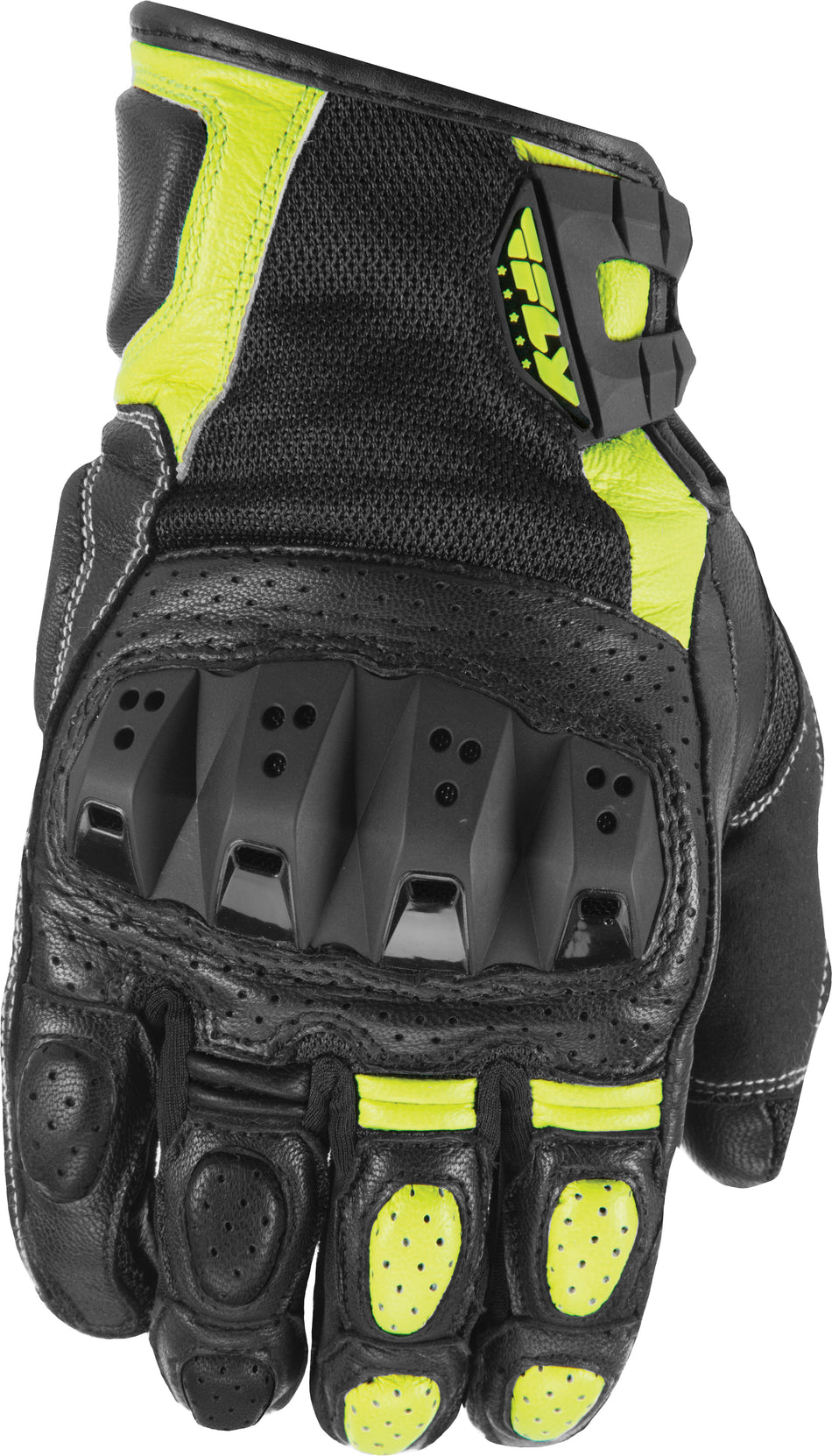 FLY RACING Brawler Gloves Black/Hi-Vis Lg #5884 476-2046~4