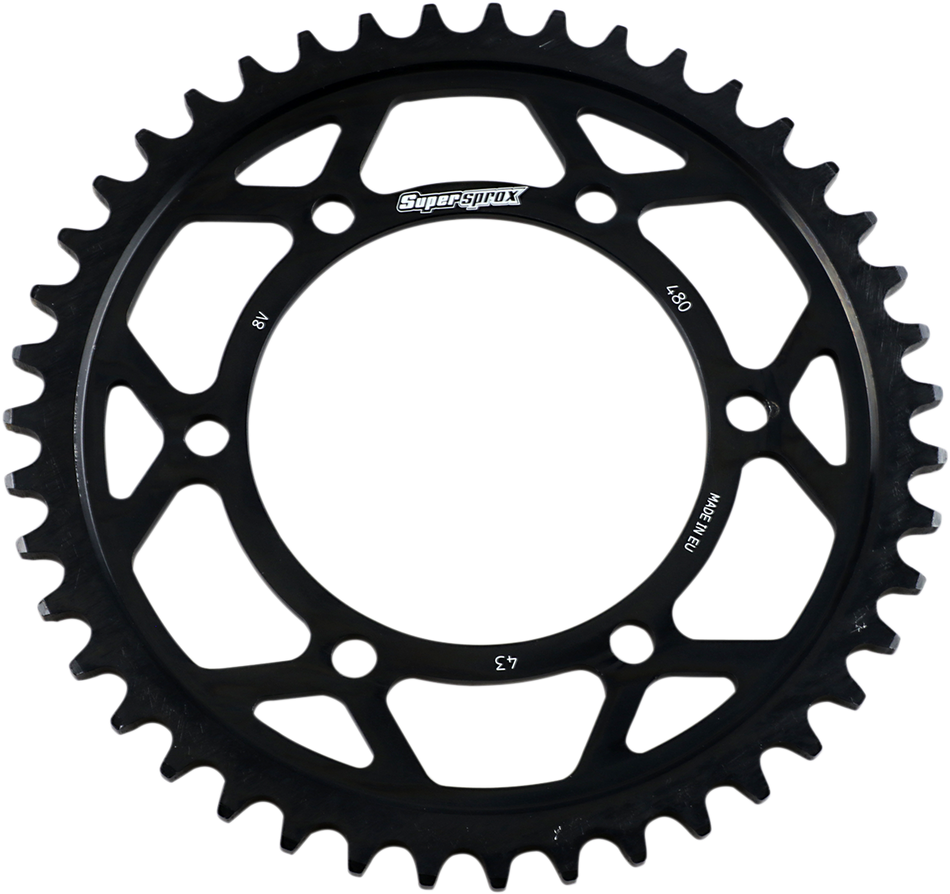 SUPERSPROX Edge Rear Sprocket - Black - 43 Tooth RFA-480-43-BLK