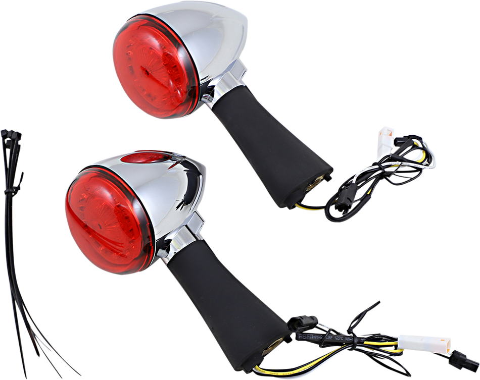 CUSTOM DYNAMICS Rear LED Turn Signal Ringz - Chrome - Scout PB-SCOUT-RR-CR